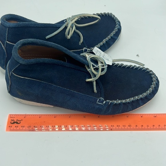 Vintage USA made indigo blue moccasins size 8 new - Picture 6 of 8